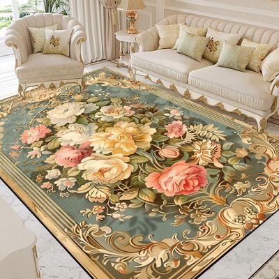 Retro Dekoration Europäischer Stil Teppiche Wohnzimmer Blumenmuster Teppiche Anti-Rutsch Flur Sofa Bereich Bodenmatte Schlafzimmer Garderobe Teppich
