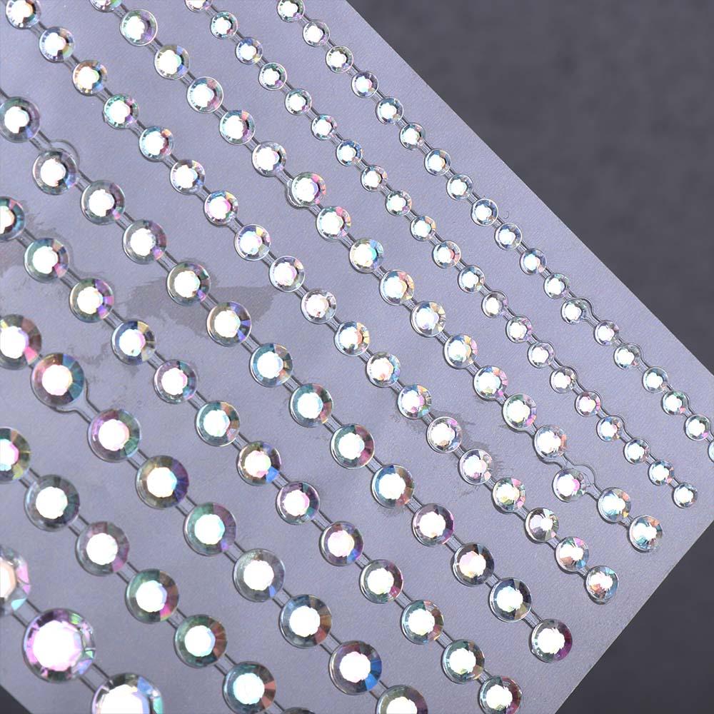 Nálepka s kamínkovým proužkem Nálepky na dočasné tetování Dekorace kamínkem na vlasy Lepicí obtisk na obličej