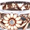 Elegante Sonnenblume Libelle hohlen glänzenden Metall Fingerring Frauen Schmuck Weihnachtsgeschenk