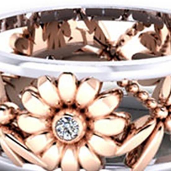 Elegante Sonnenblume Libelle hohlen glänzenden Metall Fingerring Frauen Schmuck Weihnachtsgeschenk