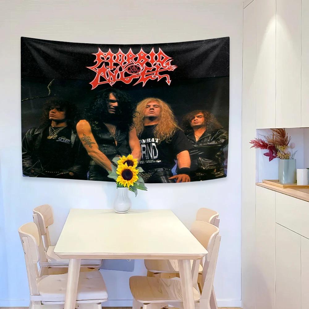 MMorbid Angels Heavy Rock Band Tapestry Polyester Digital Printing Background For Bedroom Wall Art Out Door Flag Concert Banner