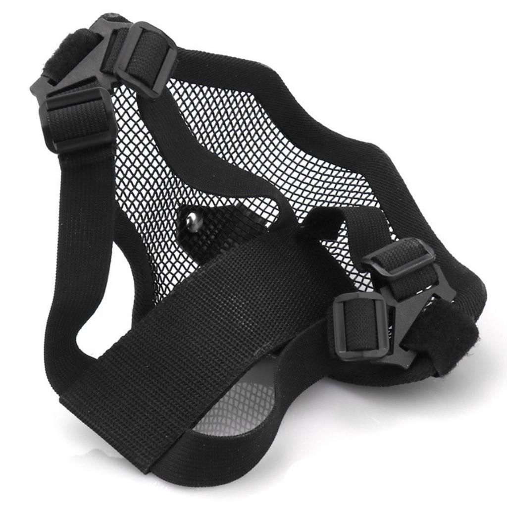 GoPro DJI Action Sports Camera Mount & Tactical Mask with Phone Holder - Half-Face Steel Wire Protective Gear