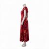 Vintage Floral Wrap Dress Halloween Horror Funny Cosplay Costume for Women Autumn Midi Dress TV Character Patricia Style Party Outfit
