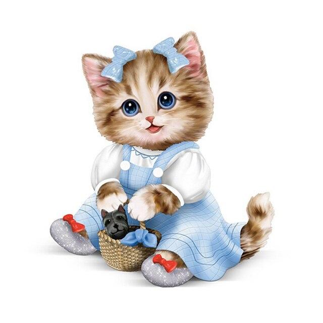 5D Diamond Painting Full Diamond Embroidery Kit "Cartoon Cat" Diamond Painting Cross Stitch Rhinestone Home Decoration