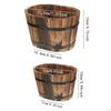 2x Wood Flower Pots Flowerpots Retro Decorative Plant Wooden Bucket Planter Barrels for Table
