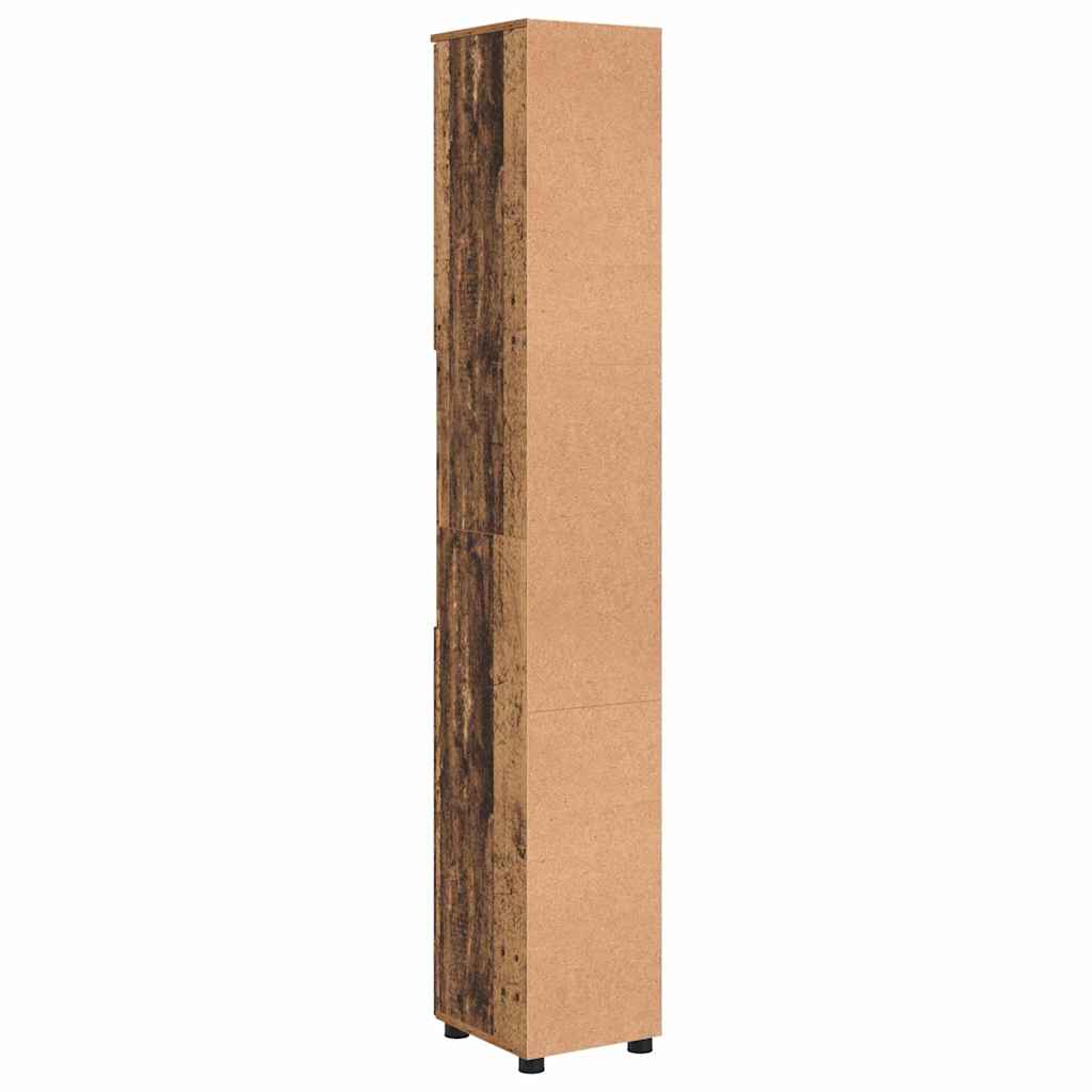 Bathroom Cabinet with Storage and Door Reclaimed Wood Look 30 x 35 x 192 cm
