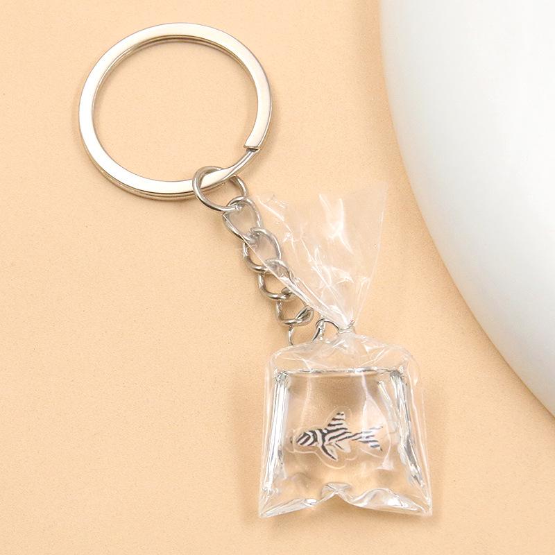 28 Styles 28x90mm DIY Transparent Resin Goldfish & Clownfish Keychain Pendant Ornaments