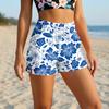 High Waist Drawstring Floral Print Shorts for Women Casual Loose Fit Summer Lightweight Breathable Elastic Waistband Shorts