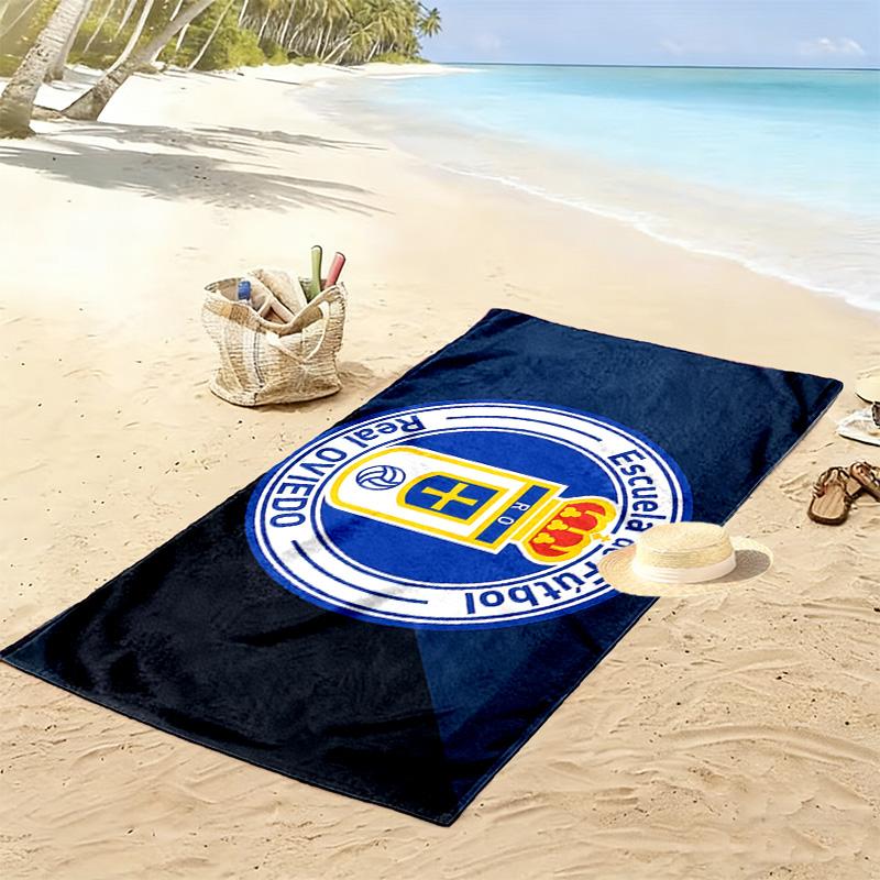 Asciugamano da Spiaggia Stampa Real Oviedo, Asciugamano Grande Morbido Asciugatura Rapida per Spiaggia Campeggio Nuoto