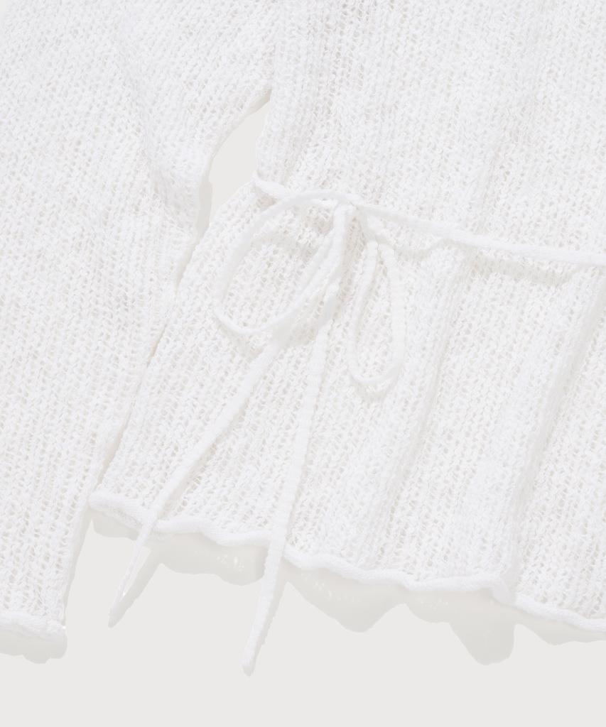 COVERNAT WOMAN Crochet Round Neck Knit White