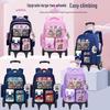 Cartoon Trolley Backpack for Grade 2-6 Students - Large Capacity Schoolbag for Boys & Girls