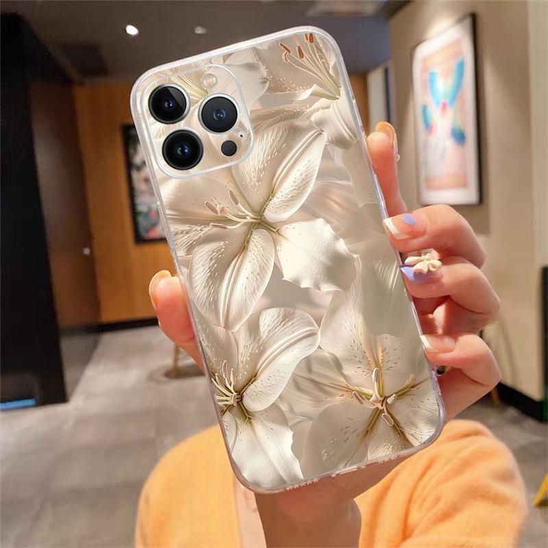 

Phone Case For iphone 17ProMax 17 Pro Air 16 15 14 13 Pro Max 16 15 14 13 Pro 15Plus Oil Painting Lily Flower iphone 13