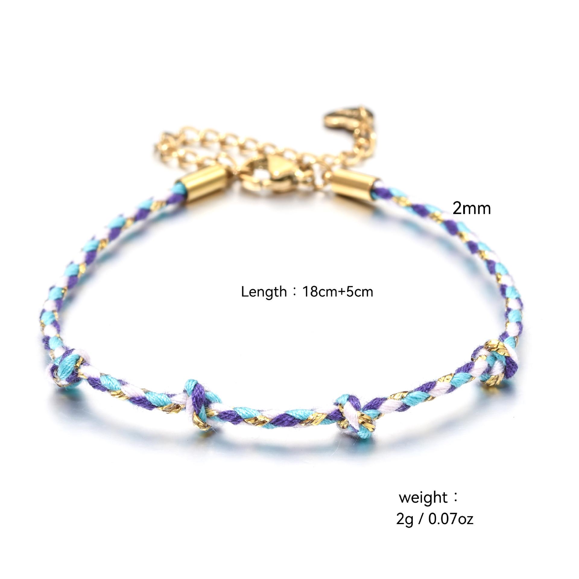 

Handmade Colorful Braided Rope Bracelet with Light Luxury Dopamine Colors and Unique Niche Design