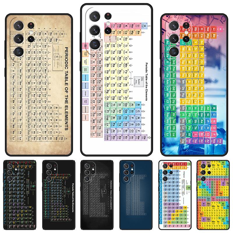 Chemie Periodická tabulka prvků pouzdro na telefon Pro Samsung Galaxy S24 S25 S23 S22 Ultra Note 10 20 Plus S20 S21 FE Kryt