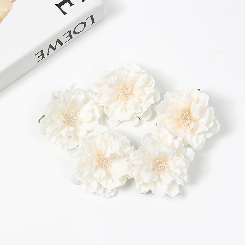 10/20Pcs Artificial Peony Flower 6cm Silk Fake Flower Room Home Decor Wedding Decoration DIY Bridal Wreath Bouquet Handicraft