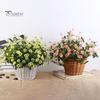 Artificial Flower 1 Bunch Realistic Looking Easy Care Faux Silk Fake Cloth Simulation Chinese Rose DIY Vase Arrange Flowers Home Decor Bouquet