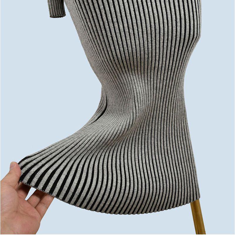 Foreign Trade Order Gyaru Sexy off-Shoulder off-Shoulder Long Sleeve Knitted Dress Women Spring and Autumn Slim Fit Slimming Split Sheath