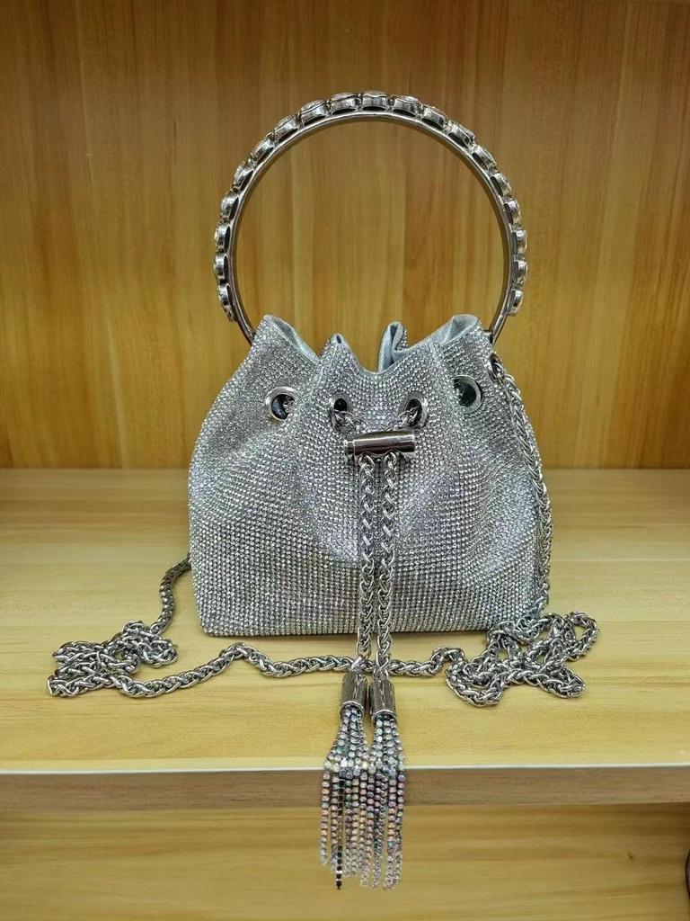 Dámská módní kbelíková taška s kamínky na rok 2023 - Celoplošný diamantový design Dionysus crossbody a podpažní trendy