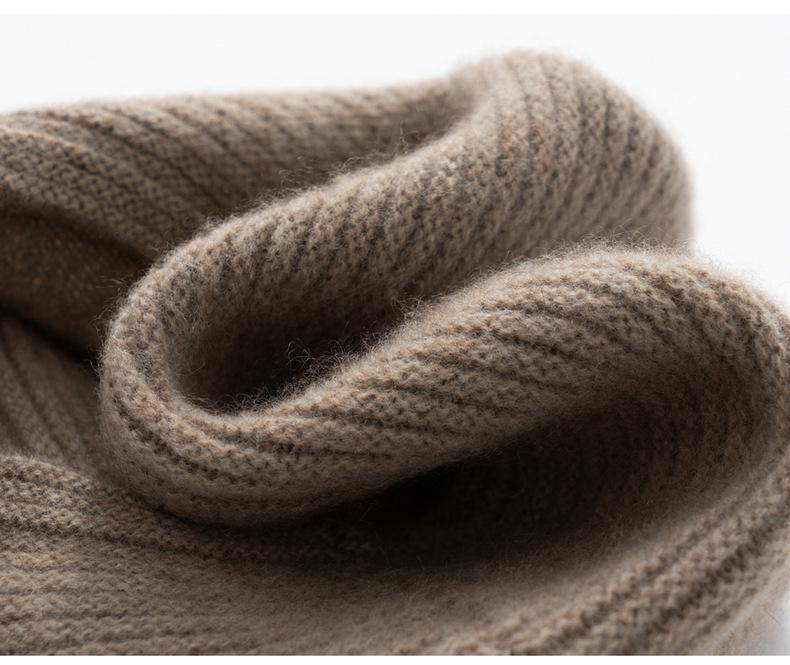 Women's Cashmere Knit Bucket Hat - Thick Autumn & Winter Wool Beret Wrap Cap