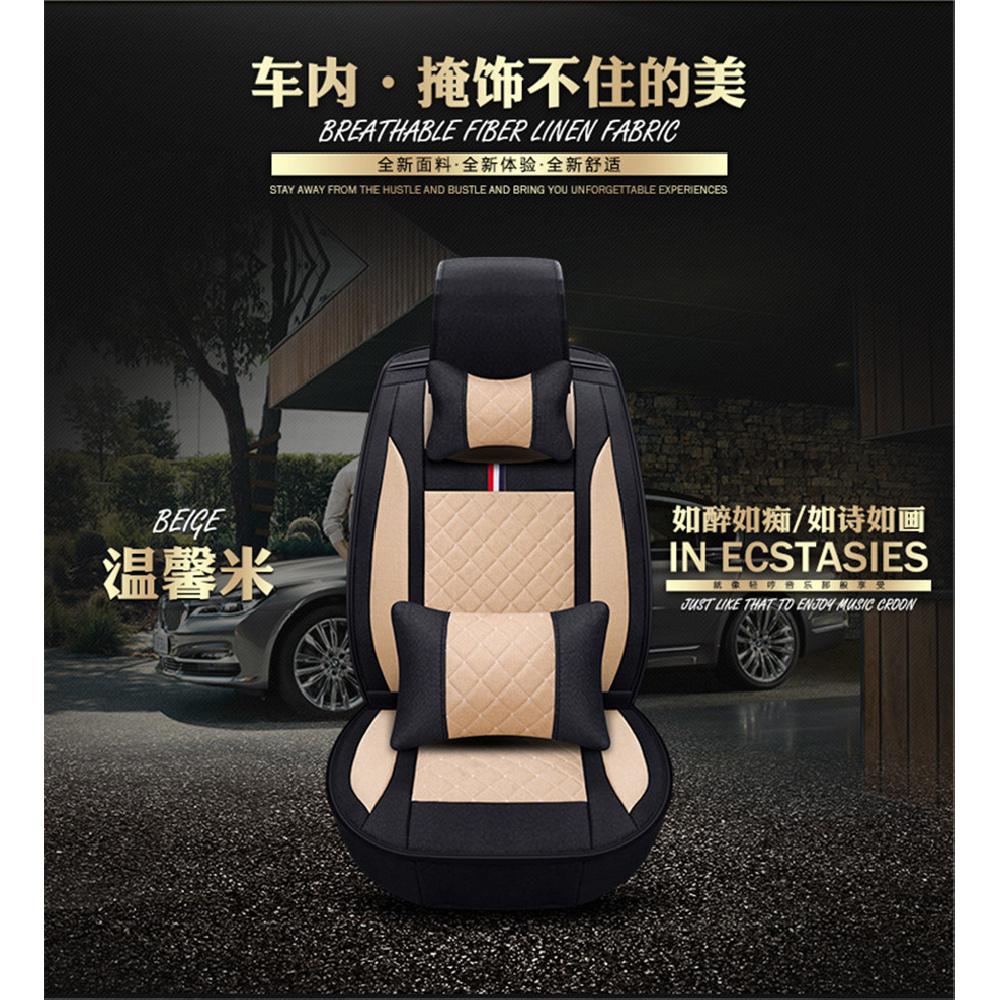 Black +Brown PU Leather 5-Seats Car Seat Covers Full Set Front Seat Cushions