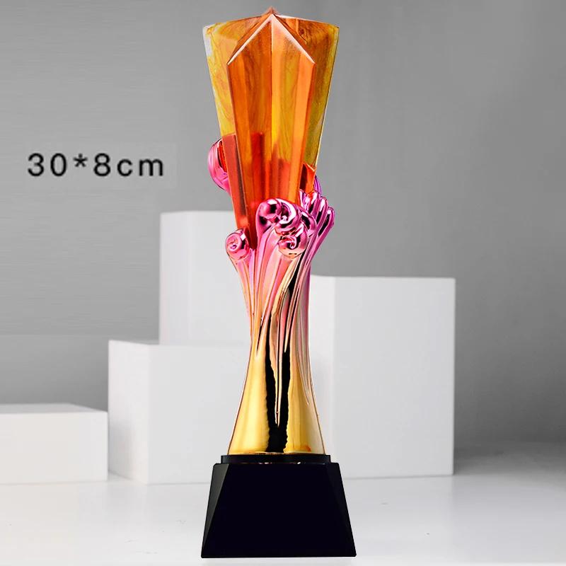 Customized Resin Crystal Trophy, Engraved Upscale, Annual Meeting Outstanding Employee Award Home Decoration, Creative, New, 1Pc