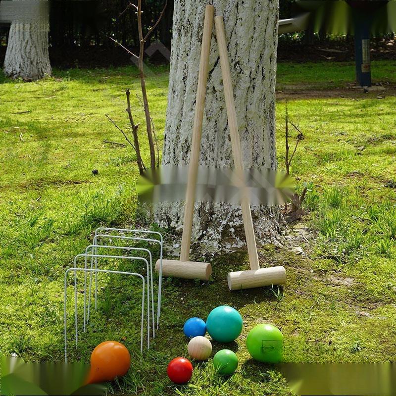 Children's Wooden Pole Croquet Set for Sensory Integration and Group Fun