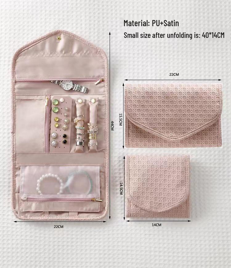 Portable Folding Jewelry Bag - Multifunctional Travel Necklace & Earring Organizer