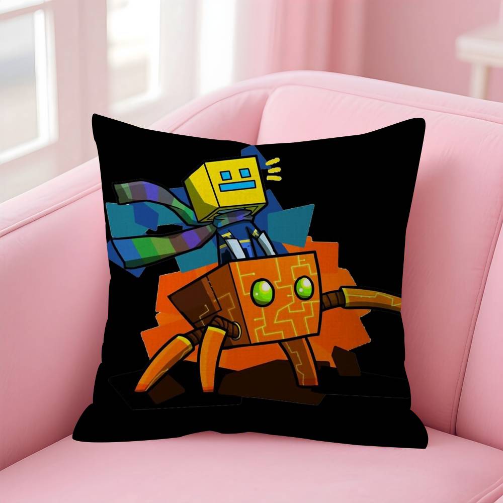 Game Geometry Cartoon Dash Pillow Cover Design Cushion Cover Decor Holiday Decorati