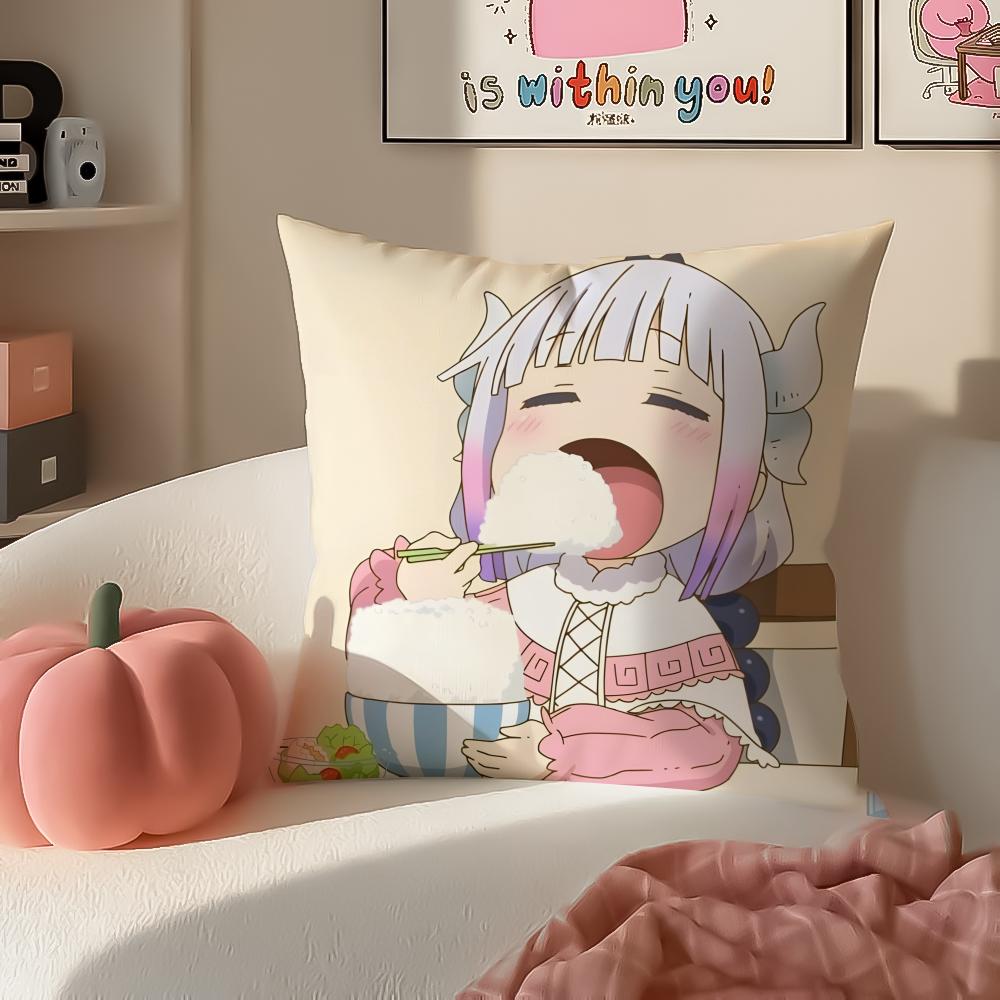 Miss Kobayashis Dragon MaidB Anime Cushion Cover Pillowcase Short Plush Invisible zipper Room Sofa Cushion Cover