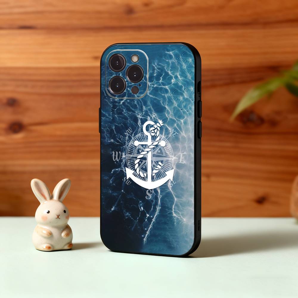

C-Compass S-Sailor Phone Case For iPhone17 16 15 14 13 12 11 Pro Max Plus,5G Soft Black Case iPhone16plus