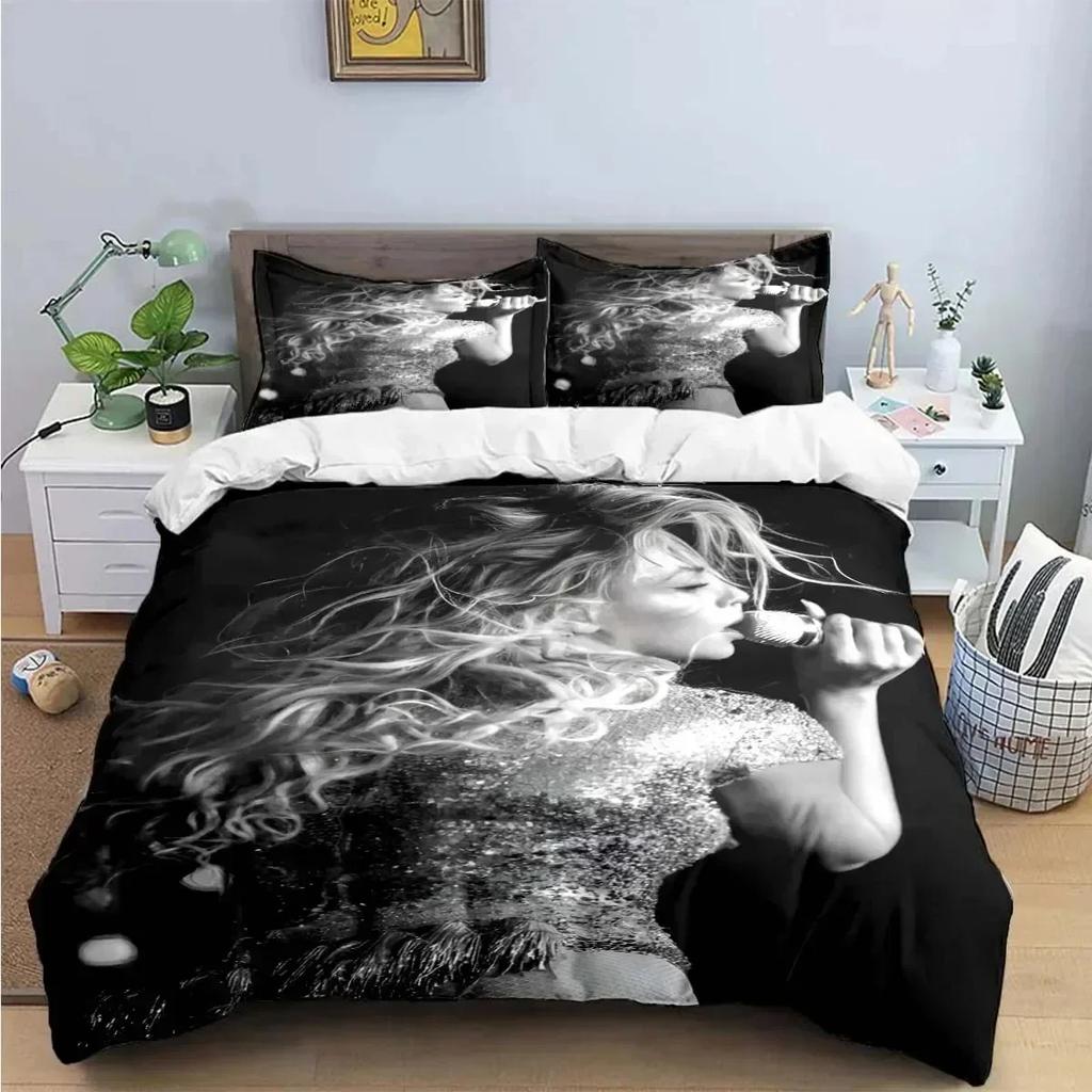Luxury New 3D Print Pop Female Singer B-Beyonce Bedding Set Boys Girls Duvet Cover Pillowcase Boys Adult Home Textileextile
