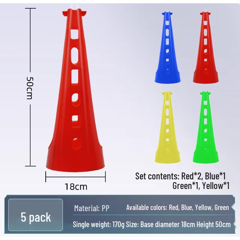 YaYing 50cm Portable Basketball Training Cones (5-Pack)
