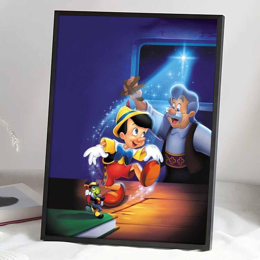 5D Diy Diamond Painting Pinocchio and His Grandfather Full Drill Rhinestones Mosaic Embroidery Handmade Products Home Decor Gift