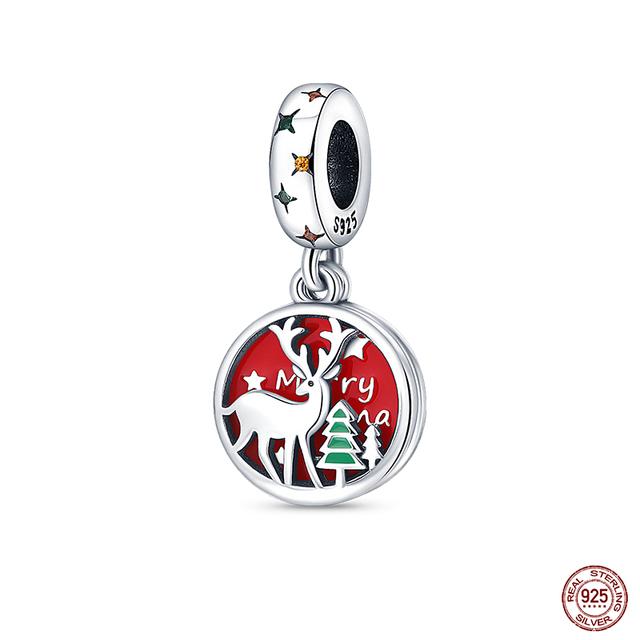 New 925 Sterling Silver Red Color Series Heart Shape Charms Beads Lucky Jewelry Gifts