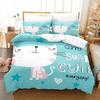 Cartoon Love Cat Blue Background Comforter Bedding Sets Girl Boy Kids Print 140x200 Duvets And Bedding Sets Duvet Free Shipping