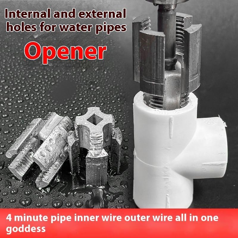 Integrated Internal & External Pipe Threading Tool, 1/2" & 3/4"Water Pipe Inner Hole Thread Opener, Pipe Thread Cutting Tool Regular (3/4inch)