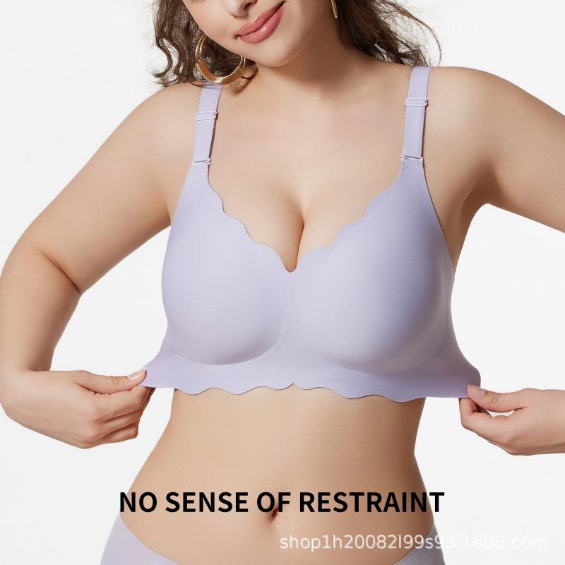 Women Plus Size Seamless Full Cup Soft Support Gather Anti Sag Bra
