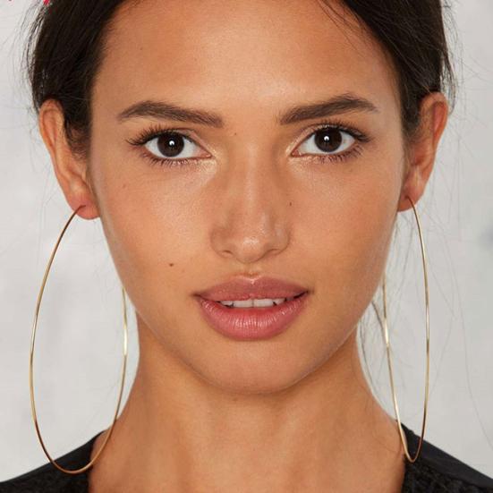 Women Big Circle Charm Statement Hoop Earrings Evening Party Jewelry