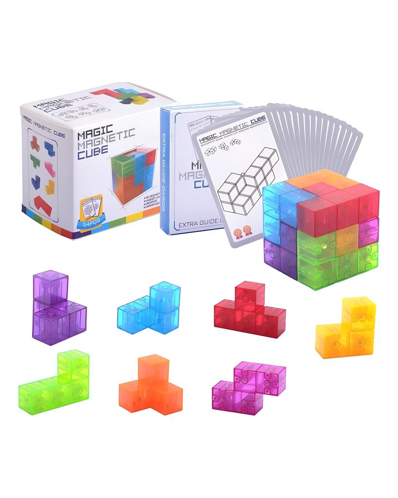 Magnetic Rubik's Cube Blocks Soma Cube Children's Magnetic Cube Magnet Iron Suction Puzzle Toys Lupin Block