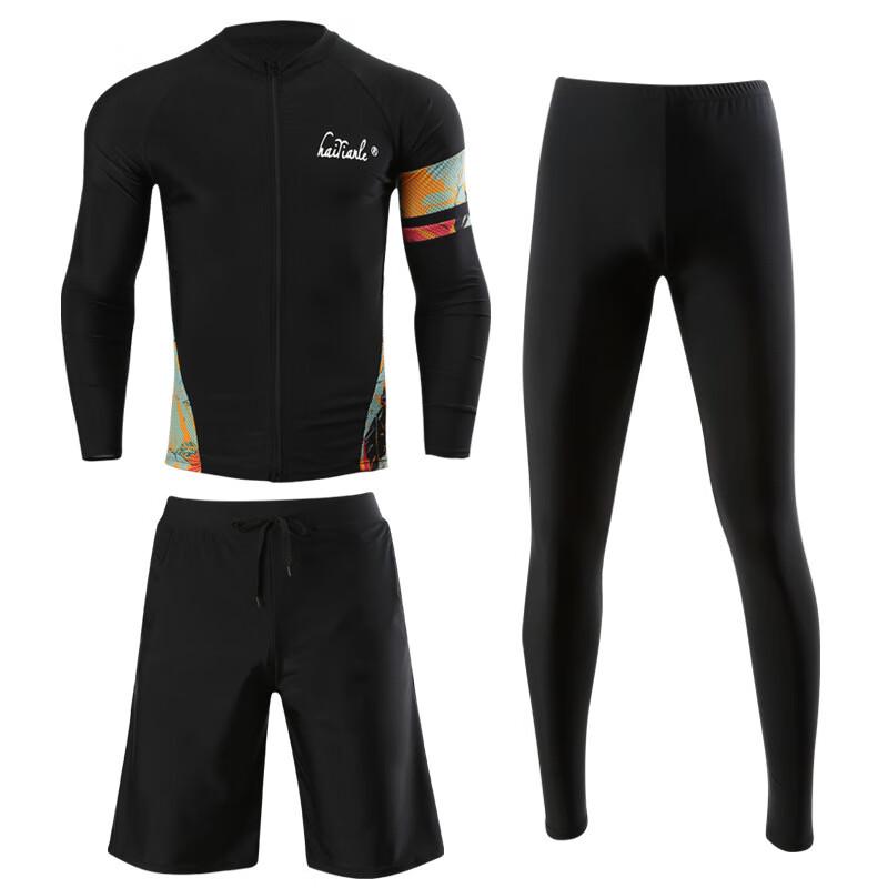 Conservative Couple s Long-Sleeve Diving Swimsuit Set S