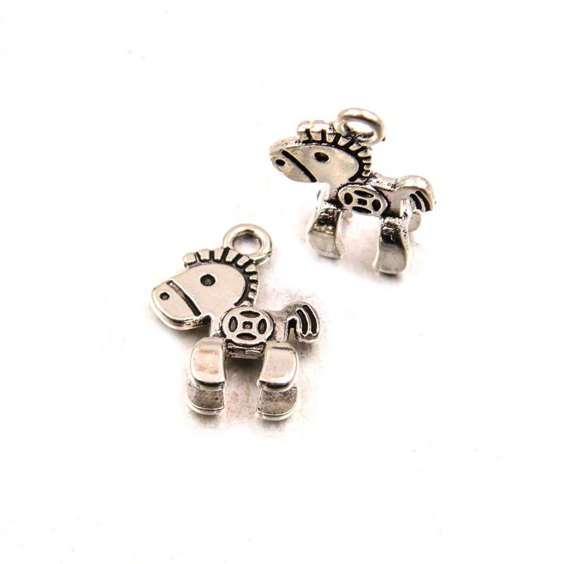 20Pcs 3 Color 11X15Mm New Product Alloy Double Sided 3D Pony Charms For Jewelry Making Diy Handmade Small Animal Pendant