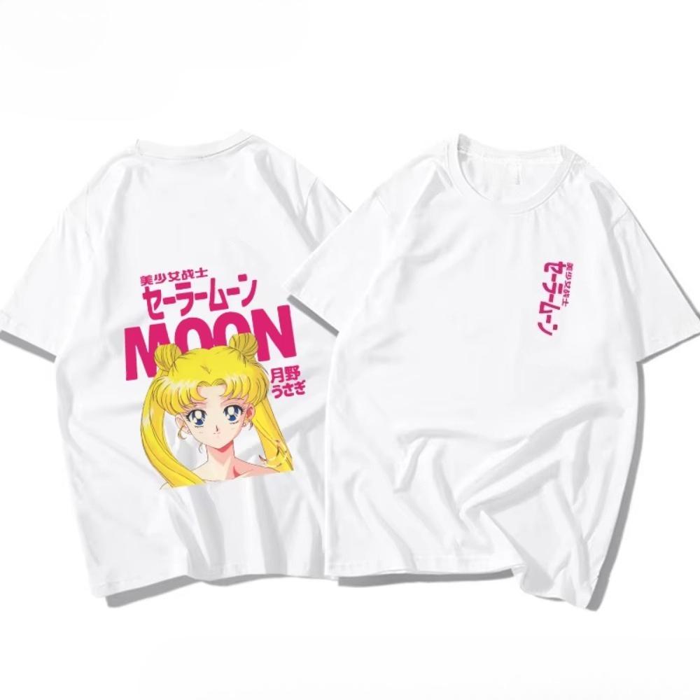 Sailor Moon Usagi Shortsleeved Tshirt Spring and Autumn Cotton Loose Unisex and FeUnisex Best Friend Outfit Soft Breathable