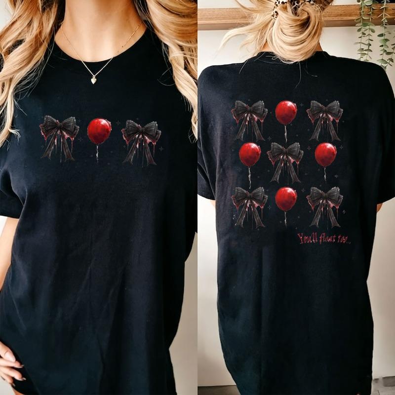 Spooky Coquette Tee Youll Float Too Graphic TShirt Retro Horror Gothic Tops Women Clothing Cotton Tshirts Retro Style
