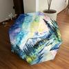 1pc mountain river Automatic Folding Umbrella, Heavy Duty 8 Rib Iron Frame,  Suitable for Travel, Daily Use, Birthday, Decor Gift  11