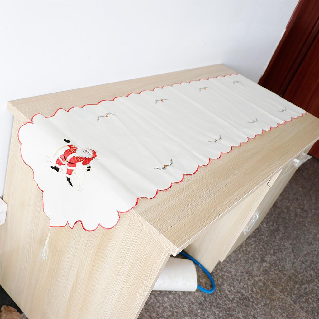 

For Party Christmas Holiday Dining Table 15x68 White Santa