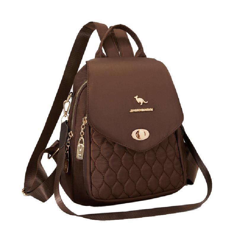 Kangaroo Pattern Nylon Quilted Womens Backpack With Durable Anti Shock Design For Daily Use