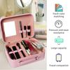 Reise-Make-up-Koffer mit Spiegel - Unterteilbarer Kosmetik-Make-up-Koffer für den Zug Wasserdichte PU-Schale