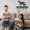 Metal Wall Art Dog Leash Holder Customizable Key Hook Rack Coat Hanger Gift for Dog Lovers Entryway Decor