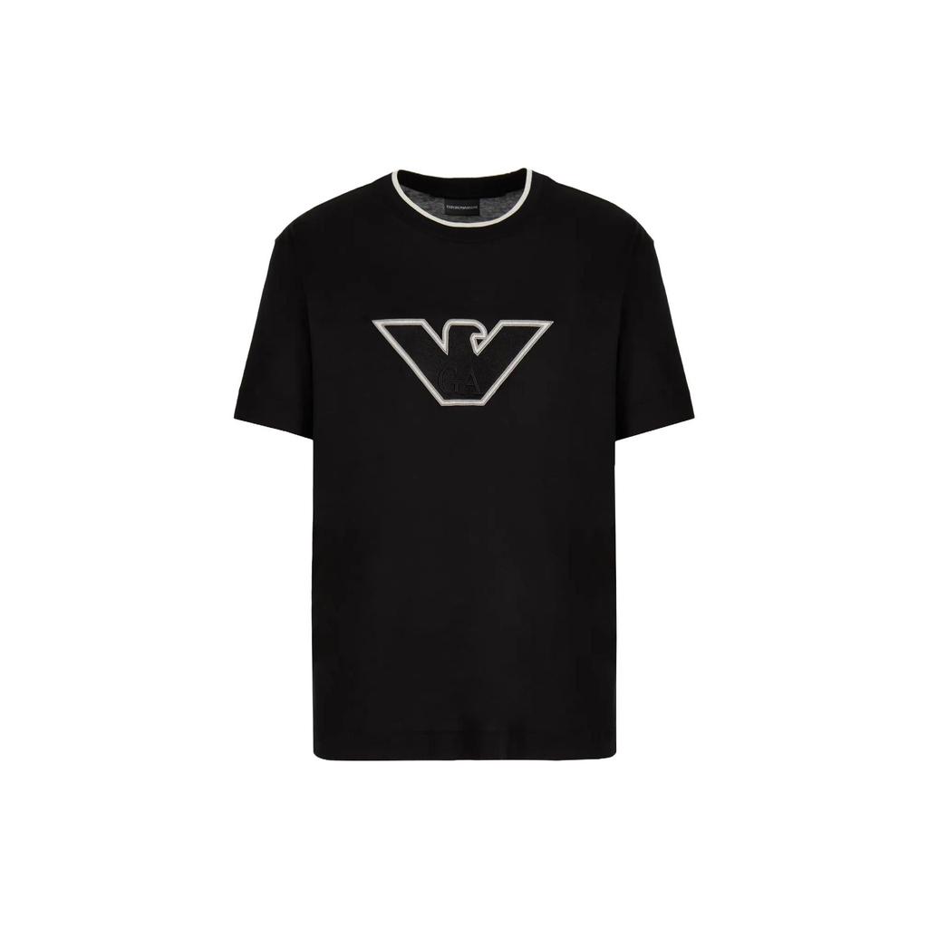 Emporio Armani SS23 Fitted Solid Color Crew Neck Short Sleeve T-Shirt Men Tops Black 6R1T721-JUVZ1-00A2