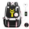 Personality Trend Cartoon Printing Double Shoulder College Style Student Leisure Schoolbag Multi-function Large Capacity
